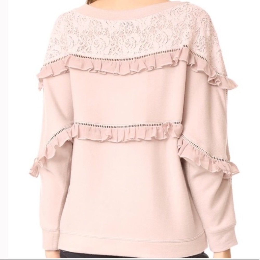 🌪 LOVE SAM GRAY Ruffled Off Shoulder Pullover 🌪 - Picture 5 of 8
